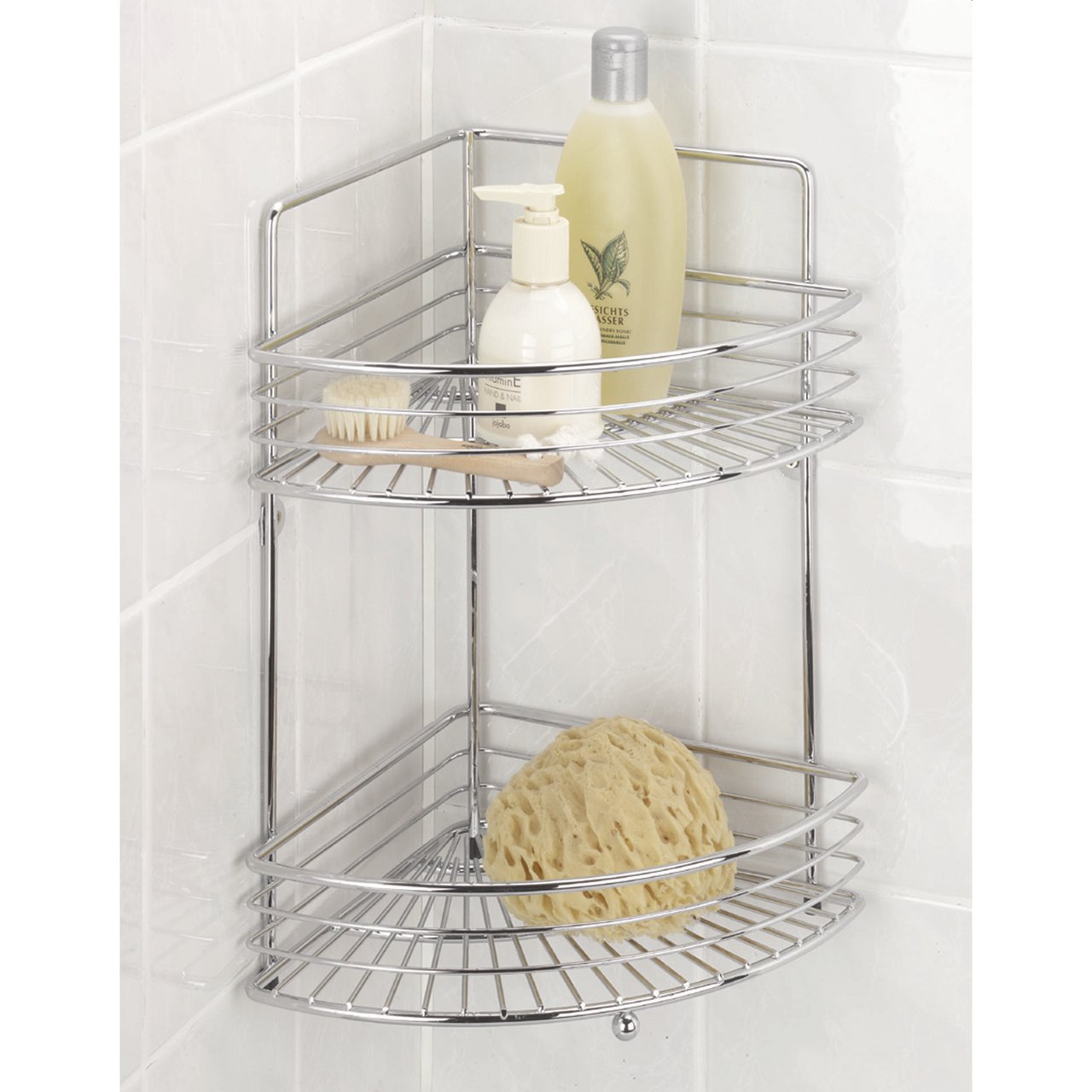 WENKO MILANO DOBBEL DUSJHYLLE FOR HJØRNE STOR KROM