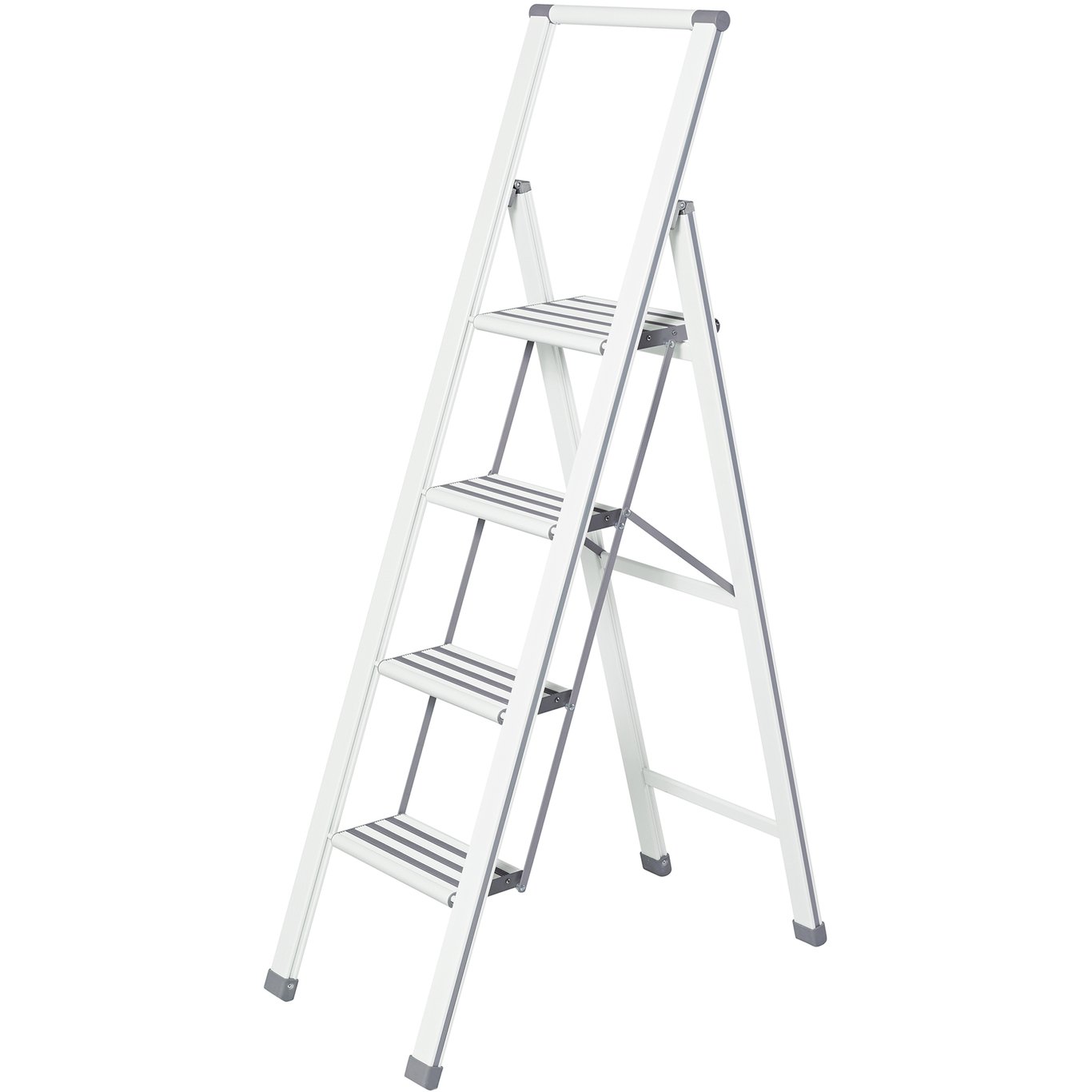 WENKO ALU-DESIGN STIGE MED 4 TRINN HVIT WENKO ALU-DESIGN STIGE MED 4 TRINN HVIT