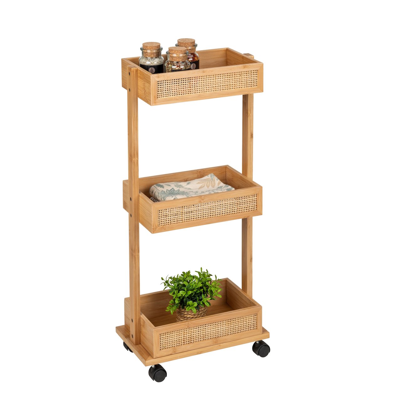 WENKO ALLEGRE BADEROMSVOGN M/3 KURV OG HJUL BAMBUS WENKO ALLEGRE BADEROMSVOGN M/3 KURV OG HJUL BAMBUS