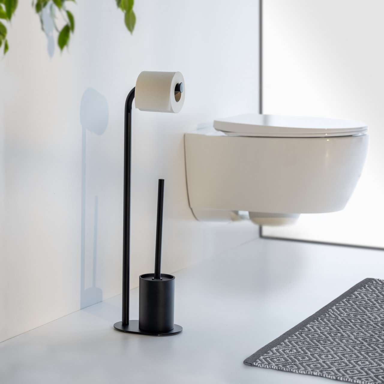 WENKO LEVANTE FRITTSTÅENDE TOALETTBØRSTE/HOLDER SORT