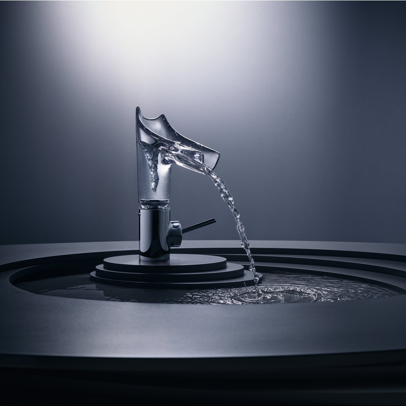 HANSGROHE AXOR STARCK V 140 SERVANTARMATUR KRYSTALLGLASS/KROM HANSGROHE AXOR STARCK V 140 SERVANTARMATUR KRYSTALLGLASS/KROM