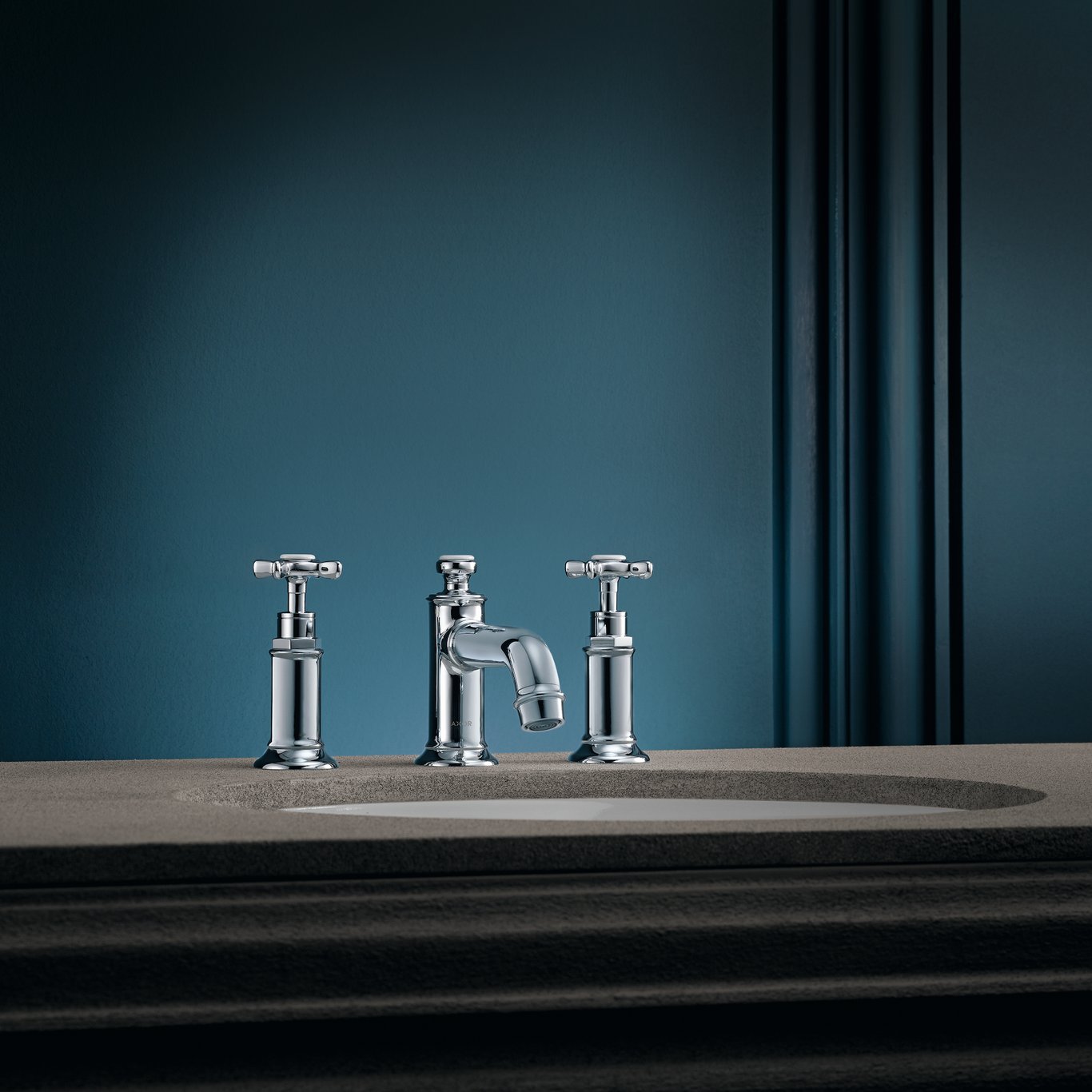 HANSGROHE AXOR MONTREUX 3-HULLS SERVANTARMATUR M/OPPLØFTSVENTIL HANSGROHE AXOR MONTREUX 3-HULLS SERVANTARMATUR M/OPPLØFTSVENTIL