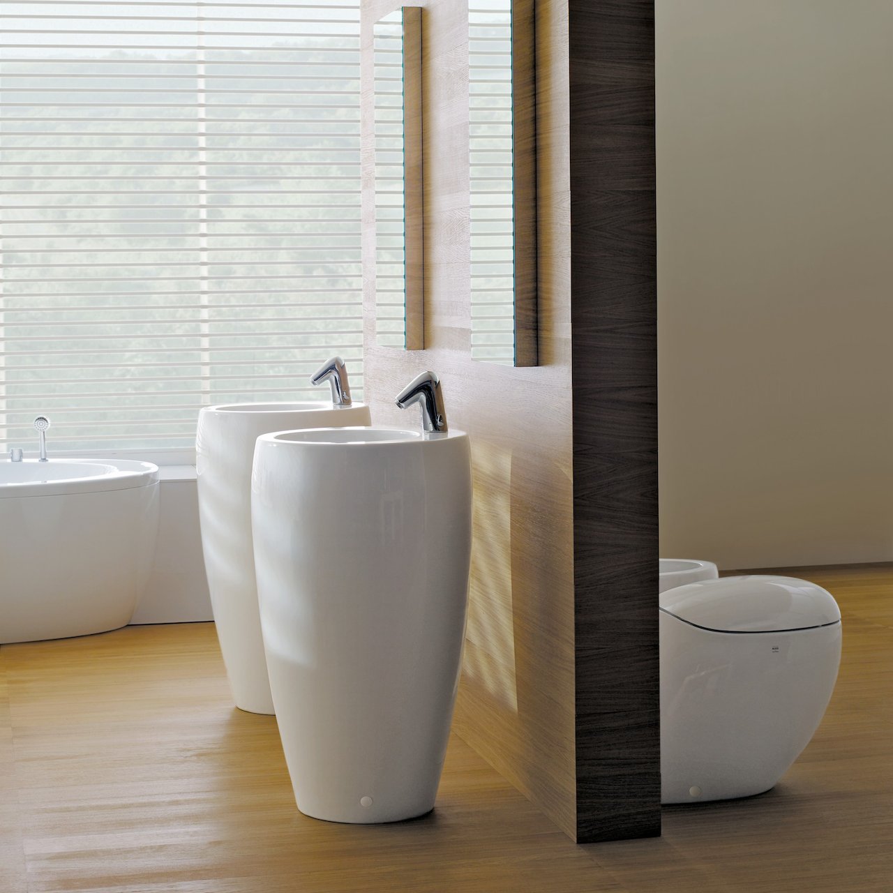 LAUFEN IL BAGNO ALESSI FRITTSTÅENDE SERVANT Ø53 CM U/ARMATURHULL LCC HVIT