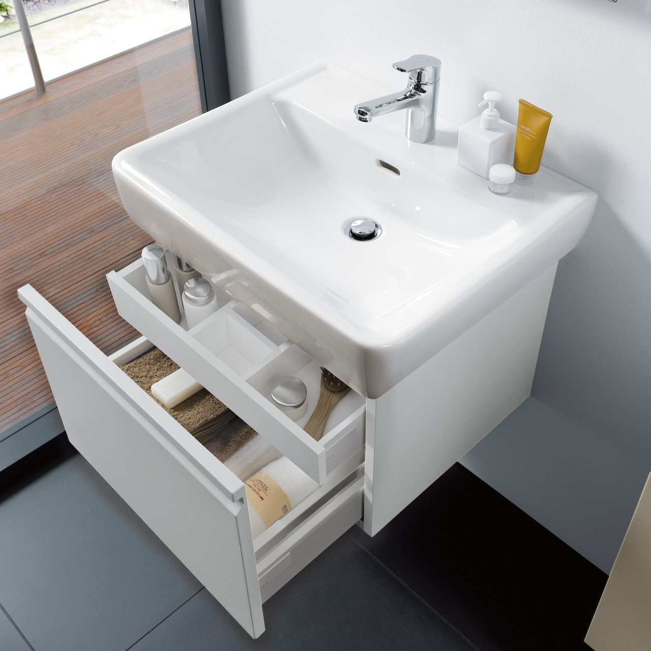 LAUFEN PRO SERVANTSKAP 57 CM 1 SKUFF HVIT MATT LAUFEN PRO SERVANTSKAP 57 CM 1 SKUFF HVIT MATT