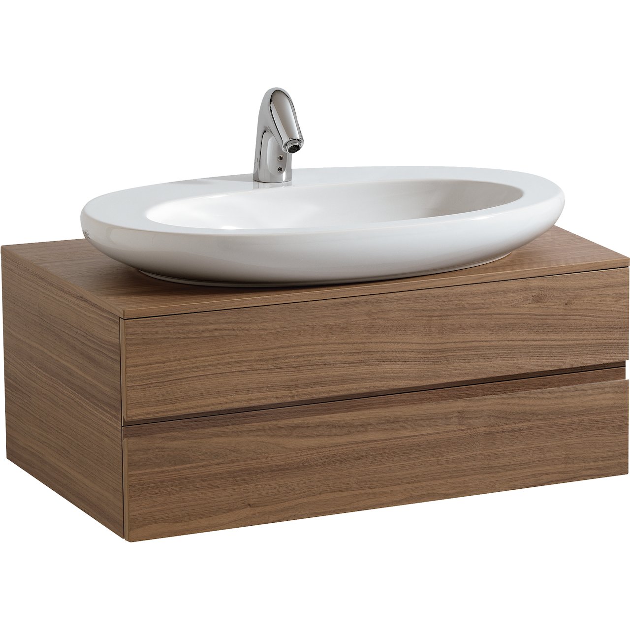 LAUFEN ALESSI ONE SERVANTSKAP 80 CM M/ 2 SKUFFER NOCE CANALETTO