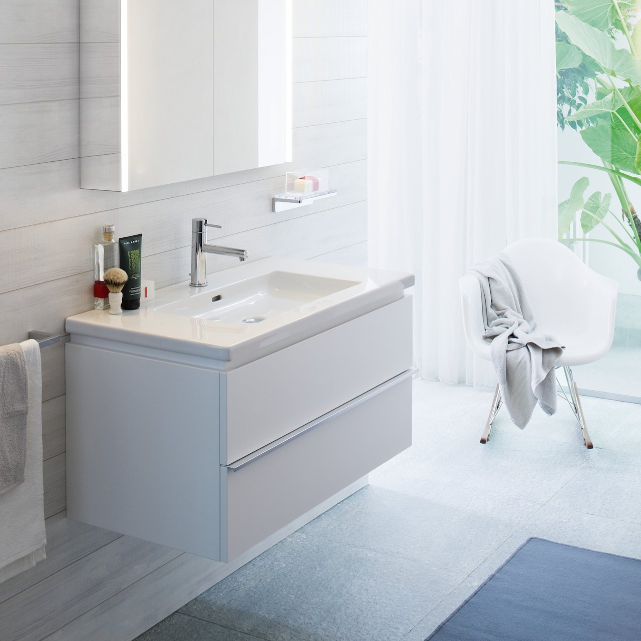 LAUFEN LIVING SQUARE SERVANT 90X48 CM GLATT UNDERSIDE HVIT