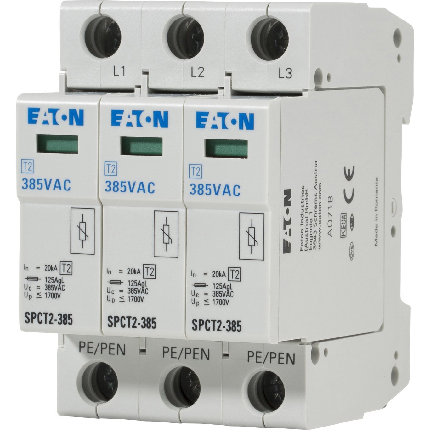 EATON OVERSPENNINGSVERN 3-POLET 385VAC 3X20kA EATON OVERSPENNINGSVERN 3-POLET 385VAC 3X20kA
