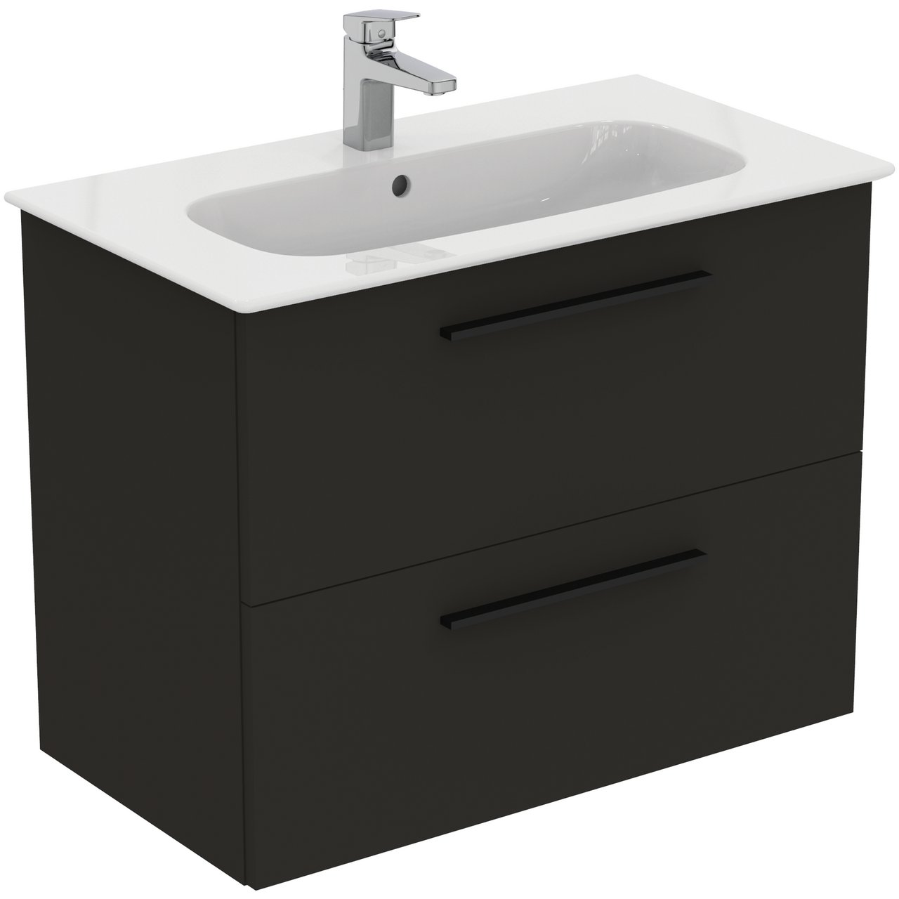 IDEAL STANDARD I.LIFE A BADEROMSMØBEL 840X460 CARBON GREY M/SORT HÅNDTAK