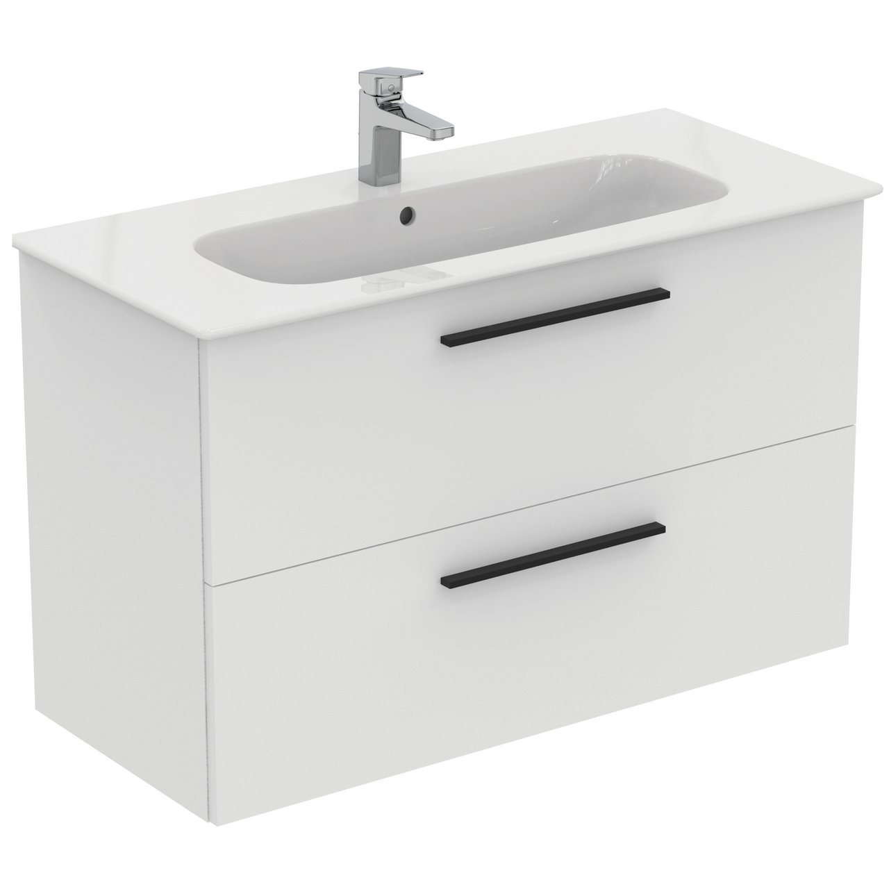 IDEAL STANDARD I.LIFE A BADEROMSMØBEL 1040X460 MATT HVIT M/SORT HÅNDTAK