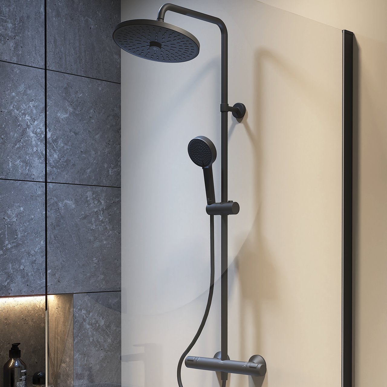 IDEAL STANDARD T25+ DUSJSETT M/DUSJTERMOSTAT SORT IDEAL STANDARD T25+ DUSJSETT M/DUSJTERMOSTAT SORT