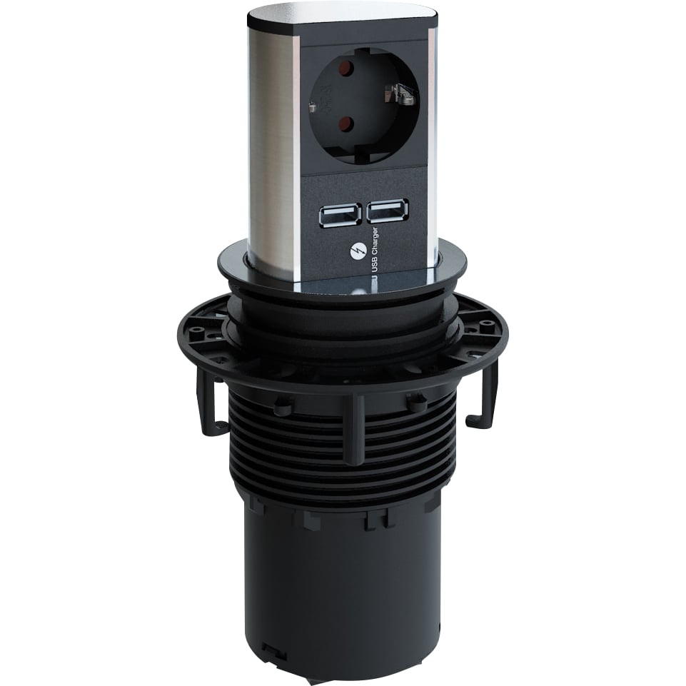 BACHMANN ELEVATOR STIKKONTAKT SCHUKO MED USB LADE BACHMANN ELEVATOR STIKKONTAKT SCHUKO MED USB LADE