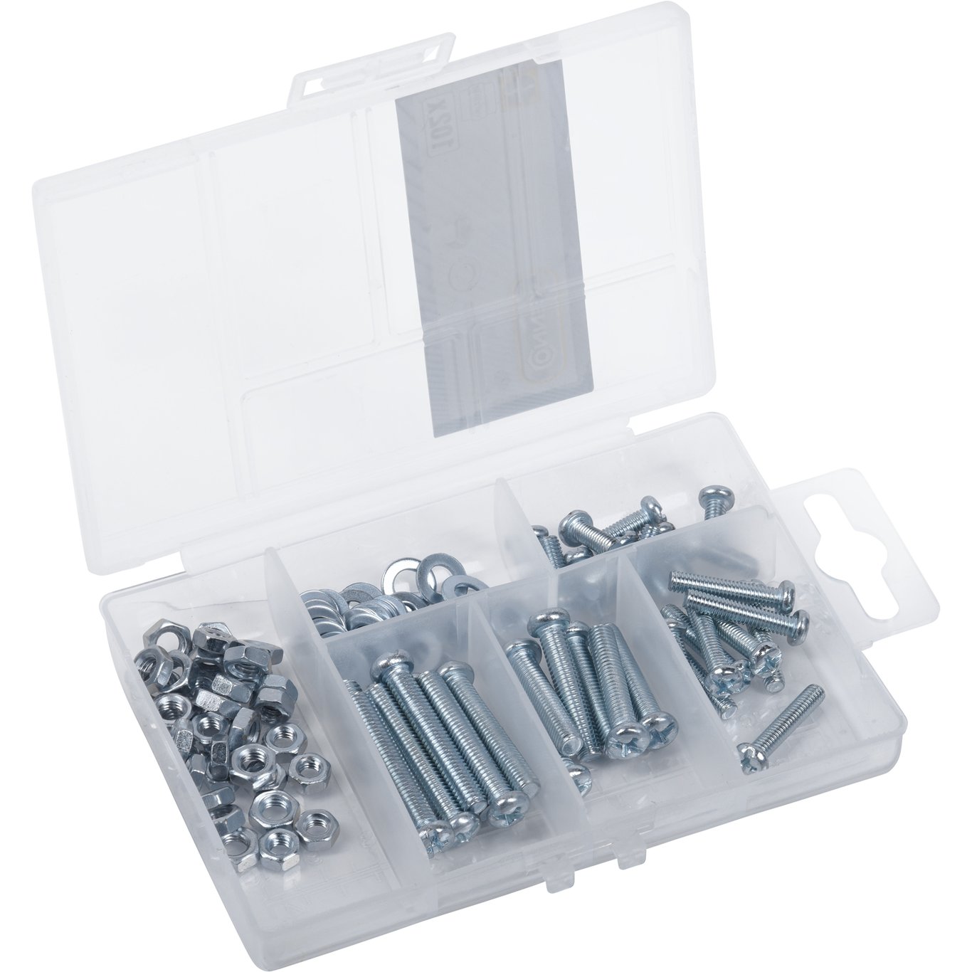 SORTIMENTSETT BOLTER, MUTTER OG SKIVER 102 STK SORTIMENTSETT BOLTER, MUTTER OG SKIVER 102 STK