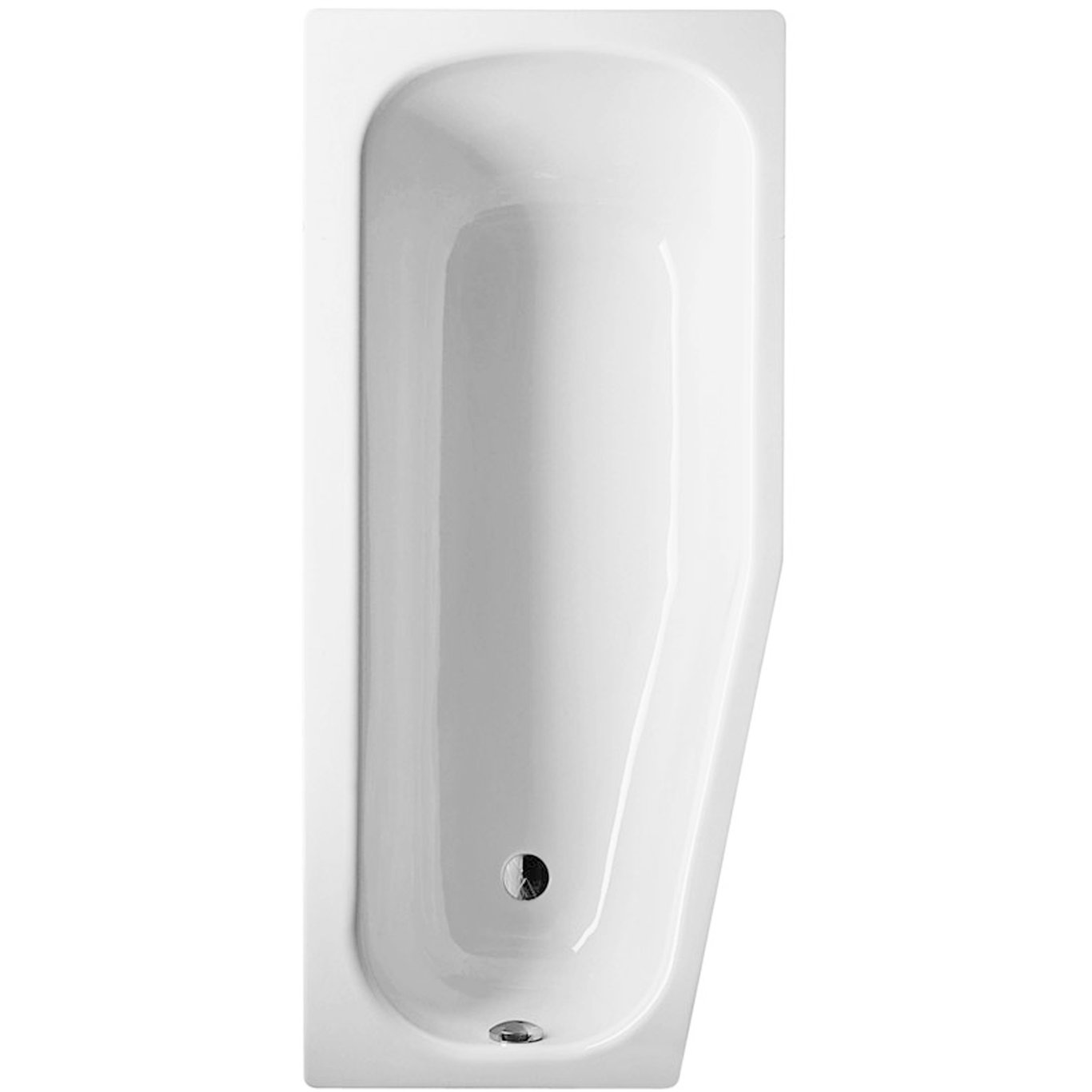 GUSTAVSBERG 2570 BADEKAR VENSTRE F/INNBYGNING M/HULL TIL OVERLØP, HVIT