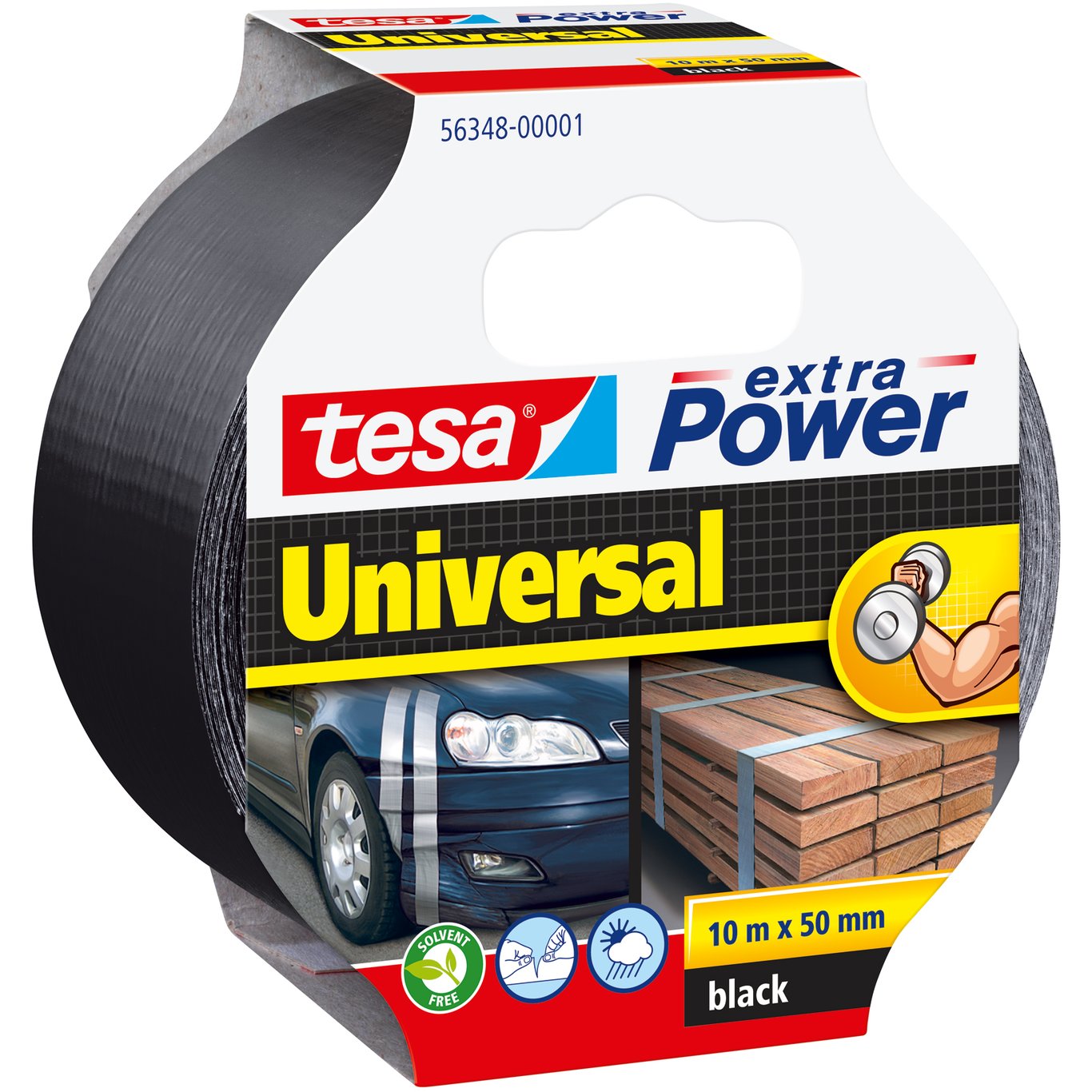 TESA LERRETSTAPE UNIVERSAL 10M X 50MM SORT TESA LERRETSTAPE UNIVERSAL 10M X 50MM SORT