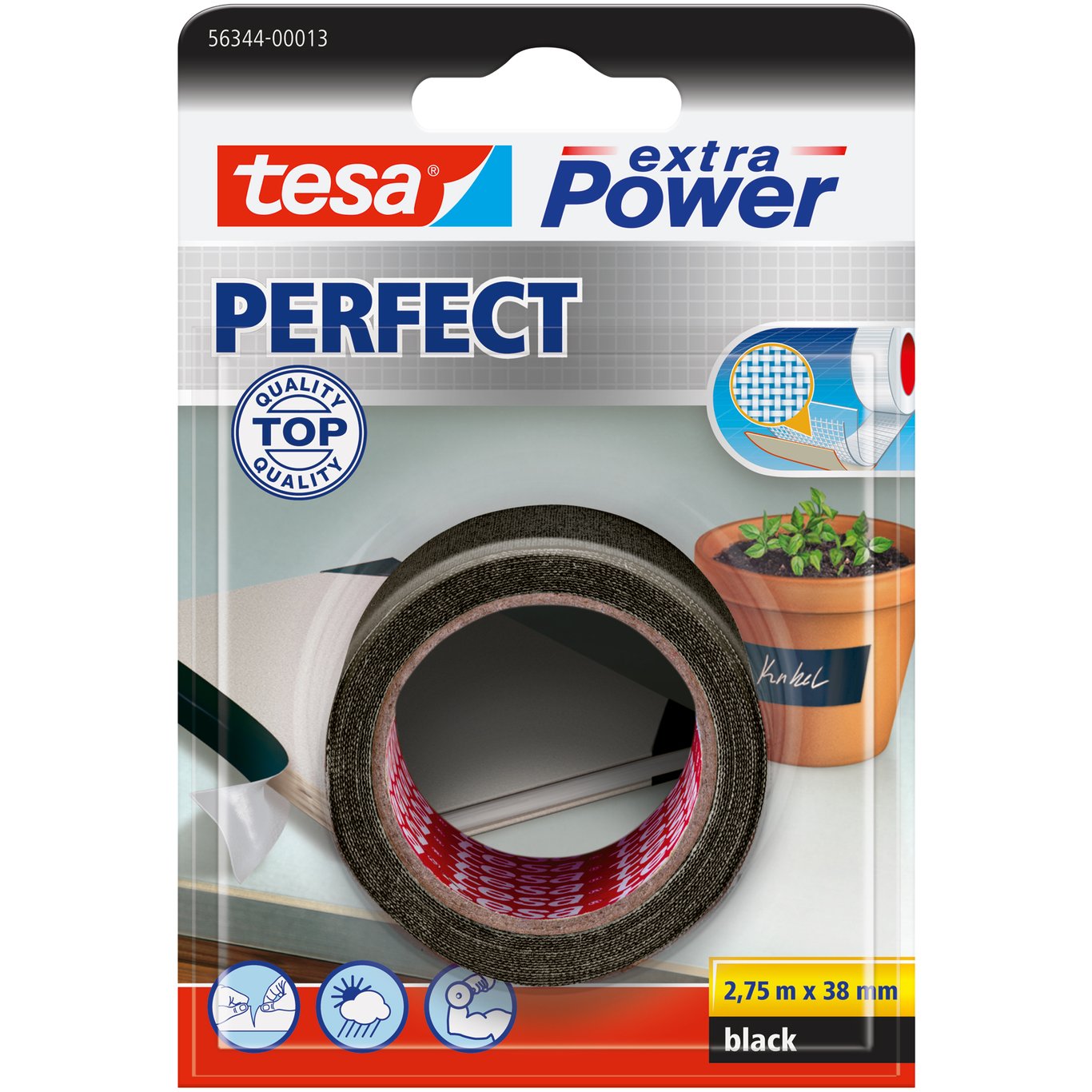 TESA LERRETSTAPE 2.75M X 38MM SORT TESA LERRETSTAPE 2.75M X 38MM SORT