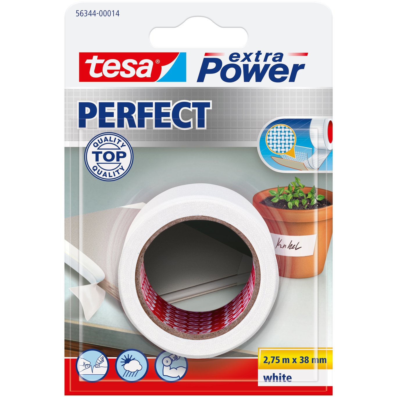 TESA LERRETSTAPET 2.75M X 38MM HVIT TESA LERRETSTAPET 2.75M X 38MM HVIT