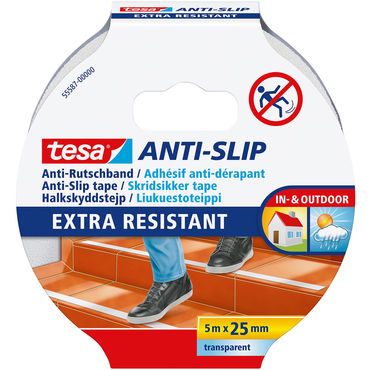 TESA ANTI-SKLI TAPE HVIT 5M X 25MM TESA ANTI-SKLI TAPE HVIT 5M X 25MM