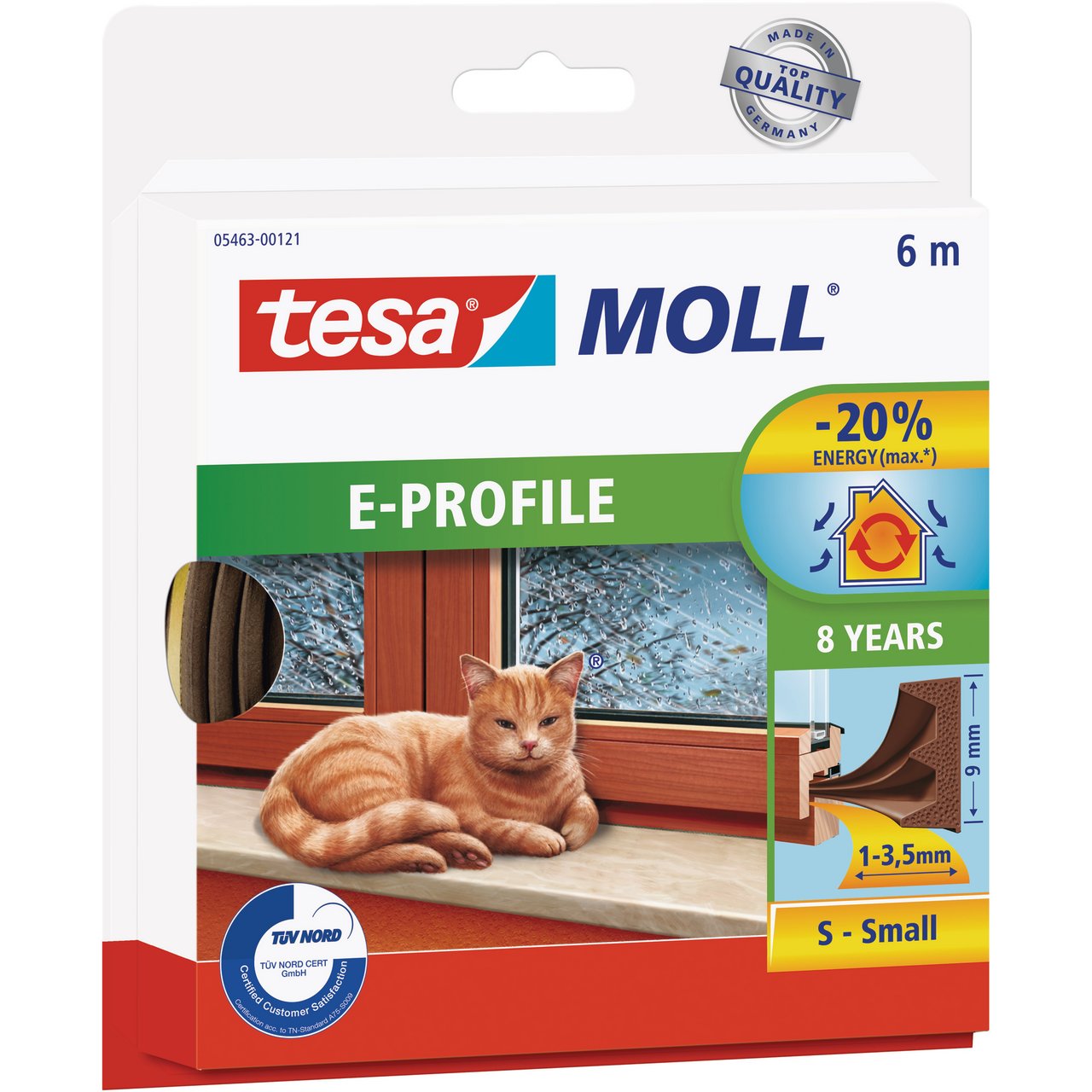 TESA TETNINGSLIST E-PROFIL 2-3,5MM 6M BRUN