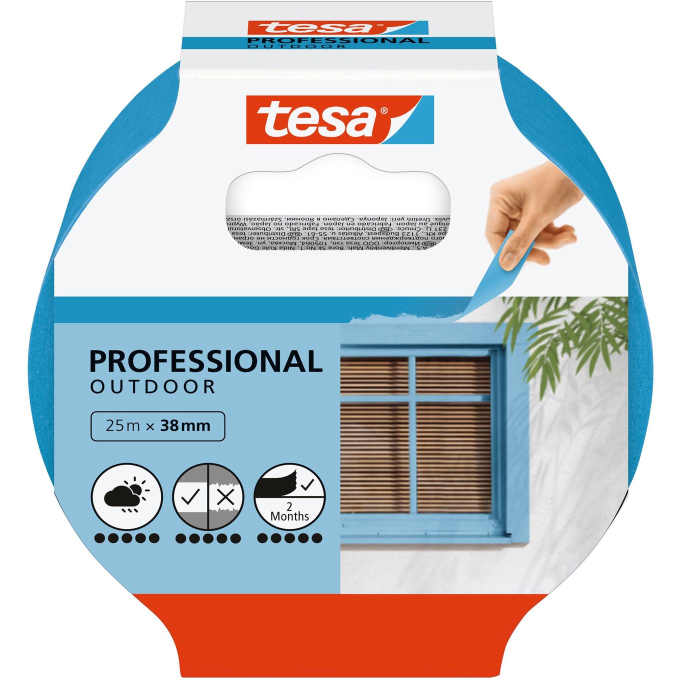 TESA MALERTAPE PROFESSIONAL OUTDOOR 25M X 38MM BLÅ TESA MALERTAPE PROFESSIONAL OUTDOOR 25M X 38MM BLÅ
