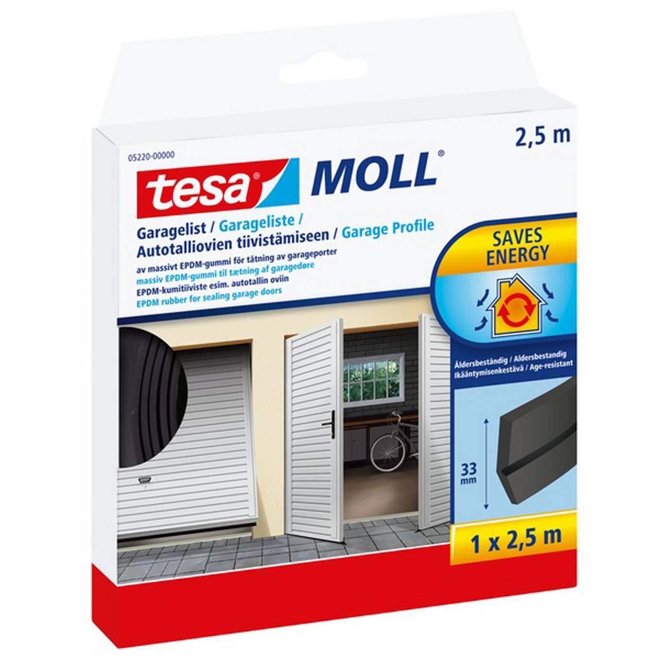 TESA TETNINGSLIST GARASJE 2,5M X 33MM TESA TETNINGSLIST GARASJE 2,5M X 33MM
