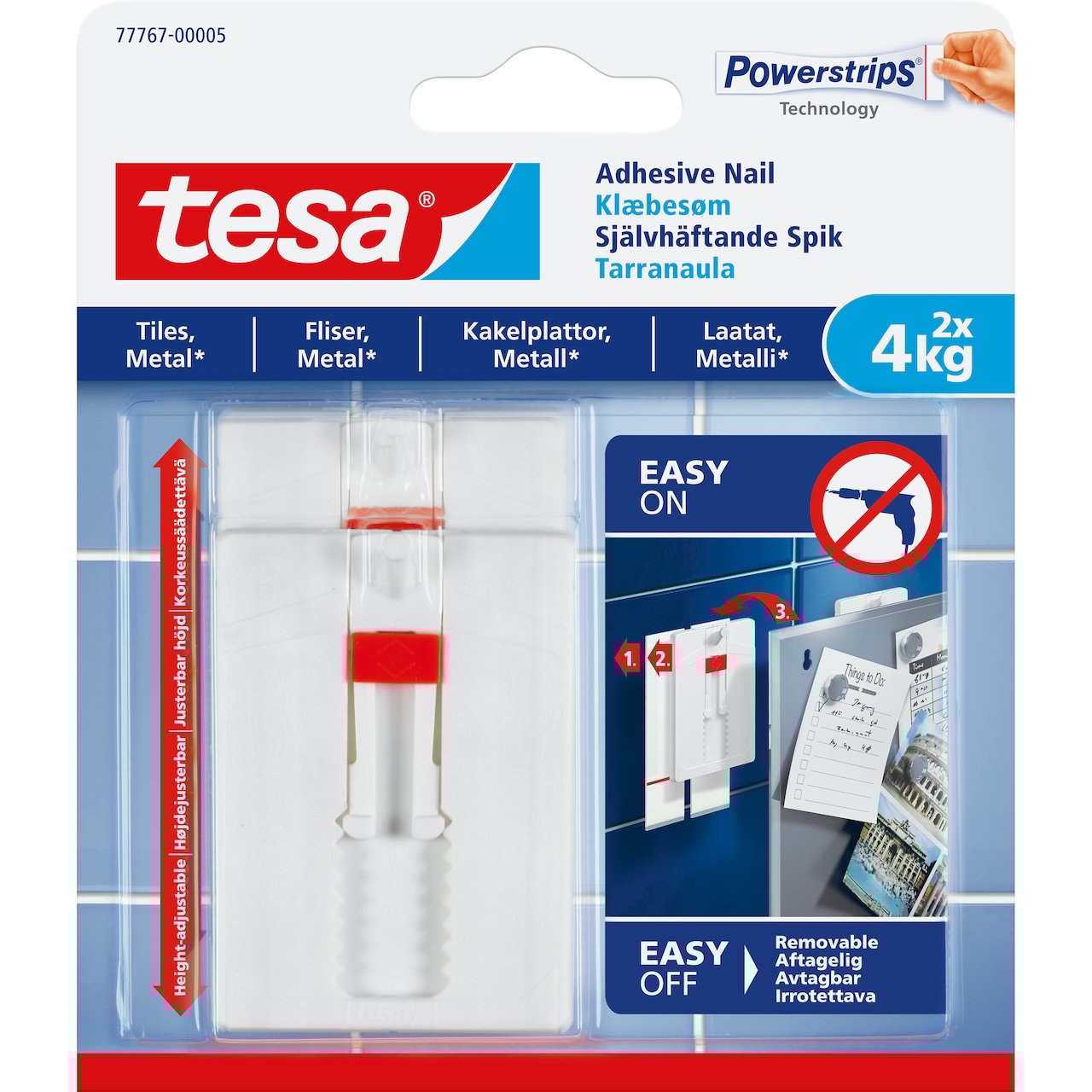 TESA JUSTERBAR LIMSPIKER FLIS OG METALL 2X4KG