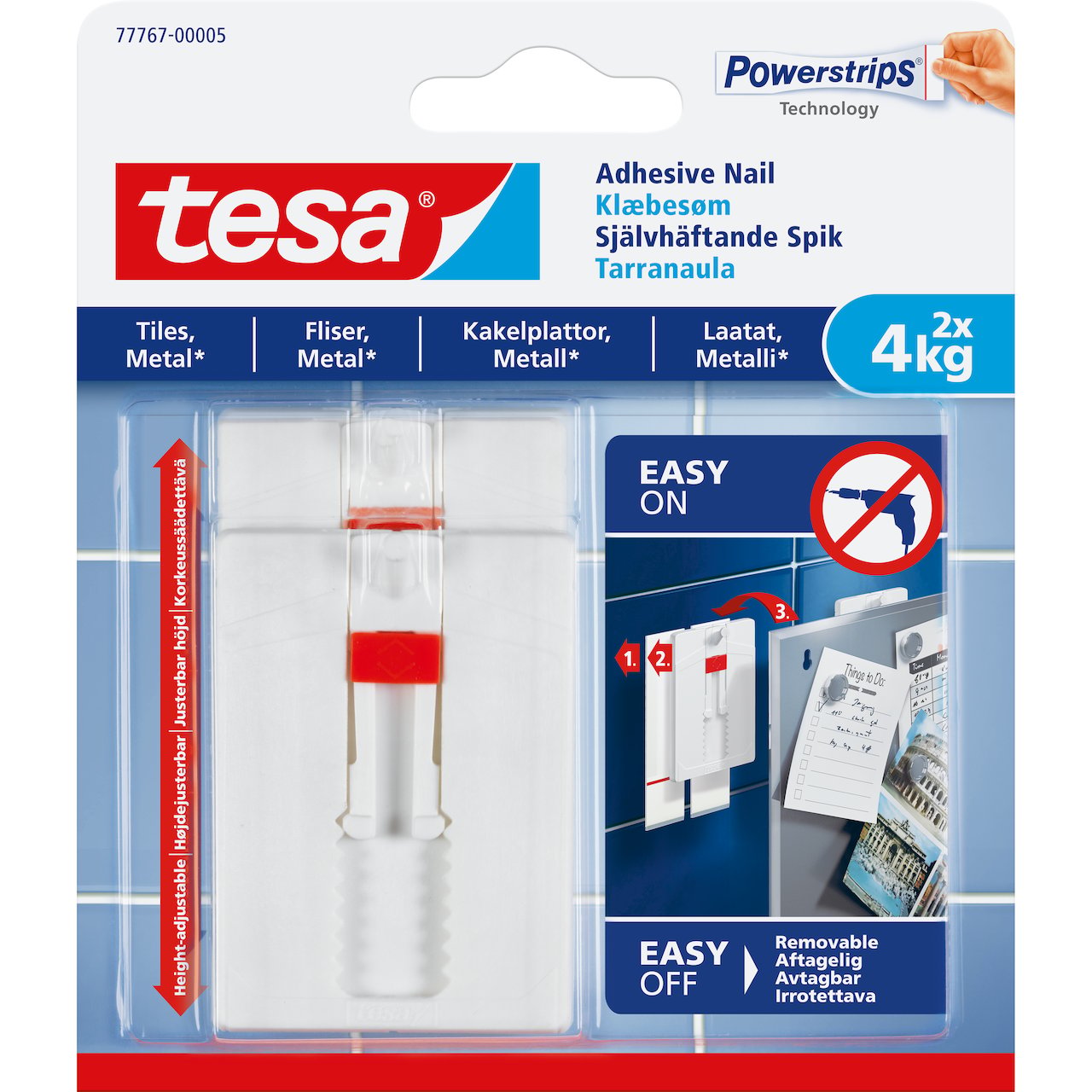 TESA JUSTERBAR LIMSPIKER FLIS OG METALL 2X4KG TESA JUSTERBAR LIMSPIKER FLIS OG METALL 2X4KG