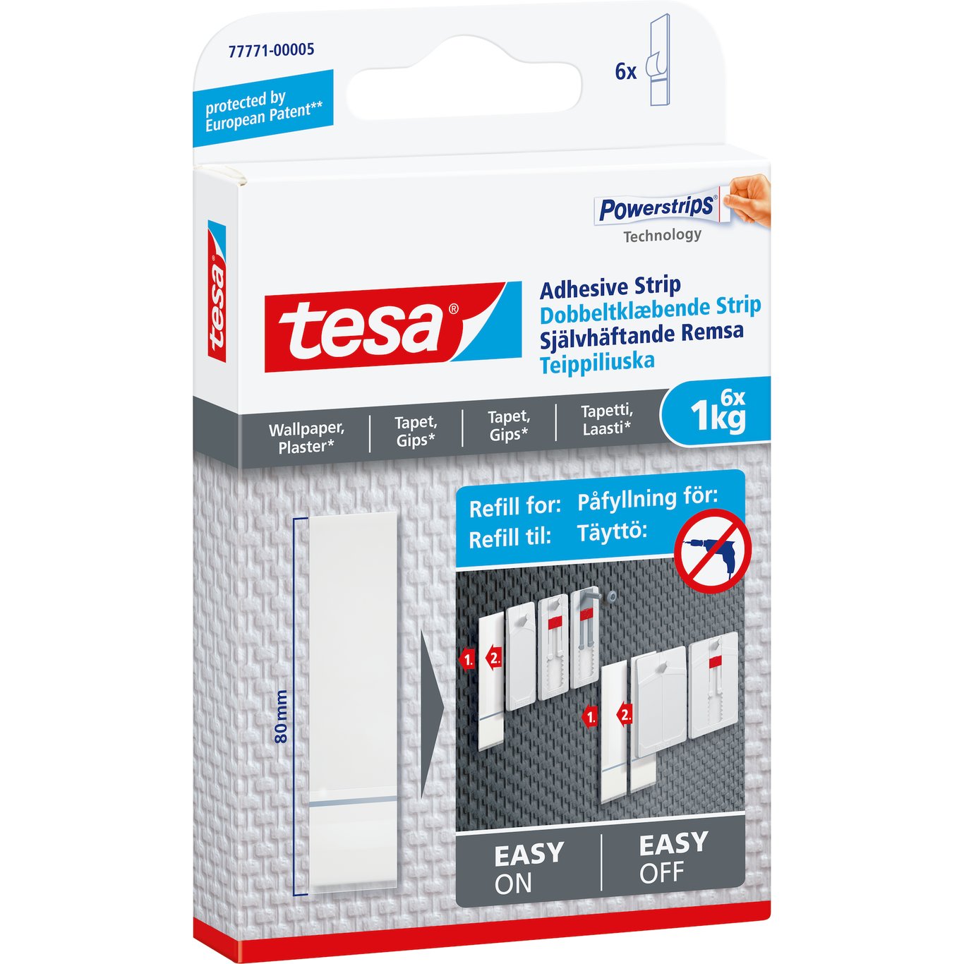 TESA POWERSTRIPS REFILL TAPET OG GIPS 6X1KG TESA POWERSTRIPS REFILL TAPET OG GIPS 6X1KG