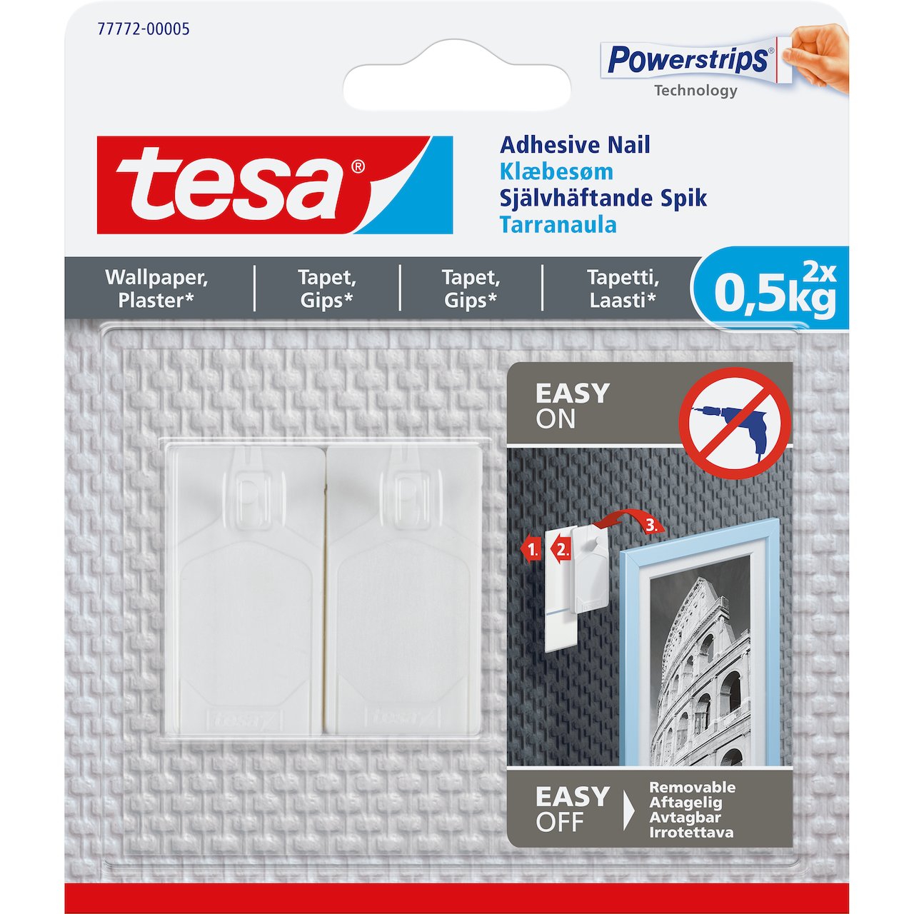 TESA LIMSPIKER TAPET OG GIPS 2X0,5KG