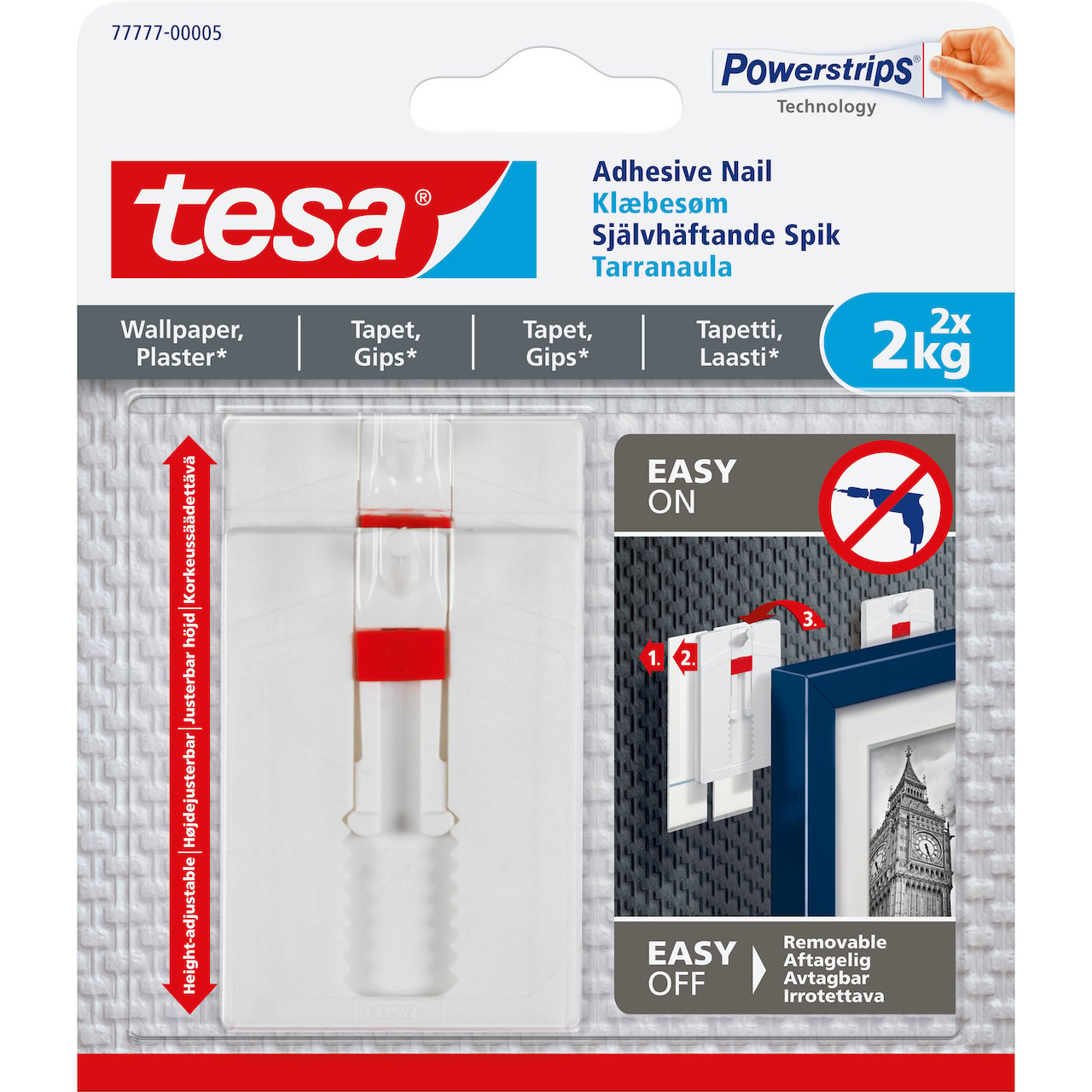 TESA JUSTERBAR LIMSPIKER TAPET OG GIPS 2X2KG TESA JUSTERBAR LIMSPIKER TAPET OG GIPS 2X2KG