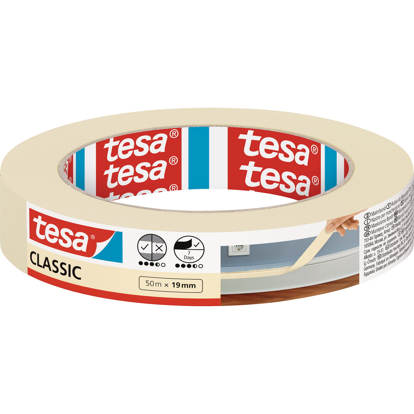 TESA MASKERINGSTAPE CLASSIC 50M X 19MM TESA MASKERINGSTAPE CLASSIC 50M X 19MM