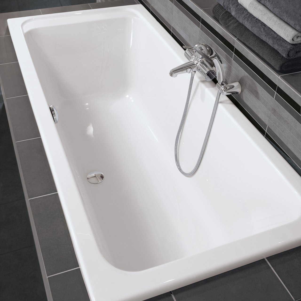 V&B ARCHITECTURA BADEKAR 190X90 FOR INNBYGGING HVIT ALPIN