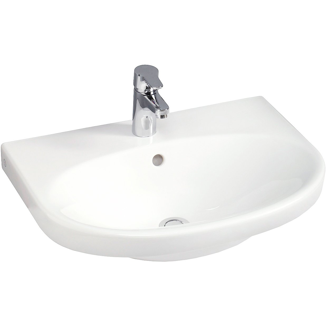 GUSTAVSBERG NAUTIC 5556 SERVANT 56X43 CM M/ARMATURHULL M/OVERLØP M/C+