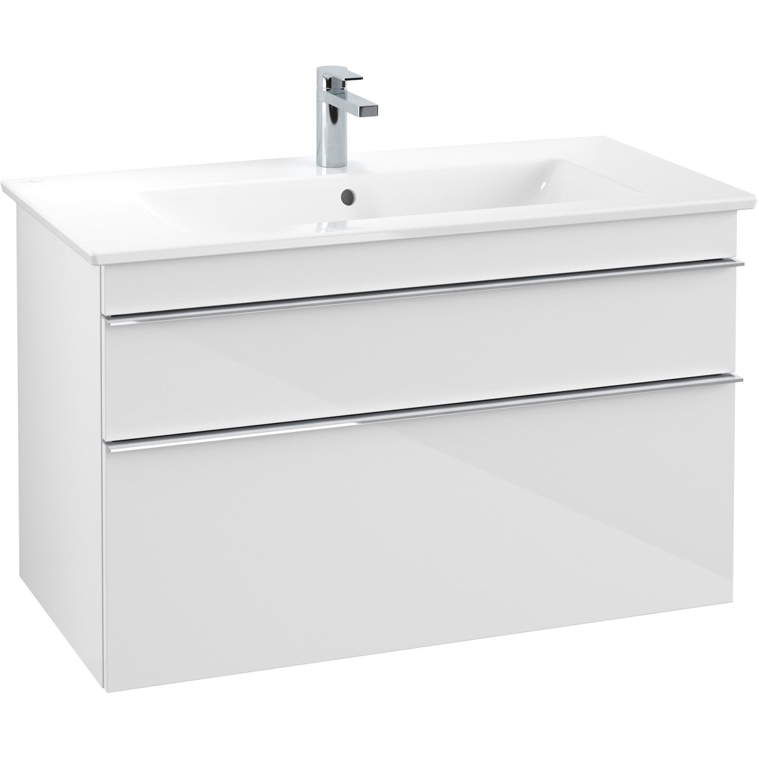 VILLEROY & BOCH VENTICELLO SERVANTSKAP HVIT HØYGLANS M/2 SKUFFER, 953 X 590 X 477 MM