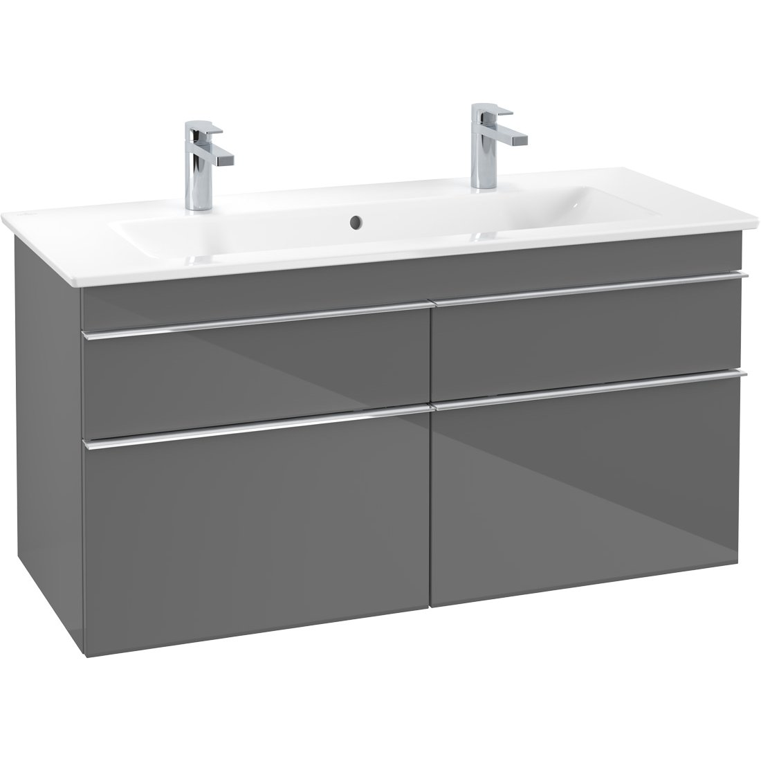 VILLEROY & BOCH VENTICELLO SERVANTSKAP GRÅ HØYGLANS M/4 SKUFFER, 1153 X 590 X 477 MM