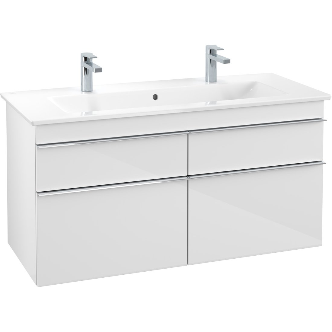 VILLEROY & BOCH VENTICELLO SERVANTSKAP HVIT HØYGLANS M/4 SKUFFER, 1153 X 590 X 477 MM