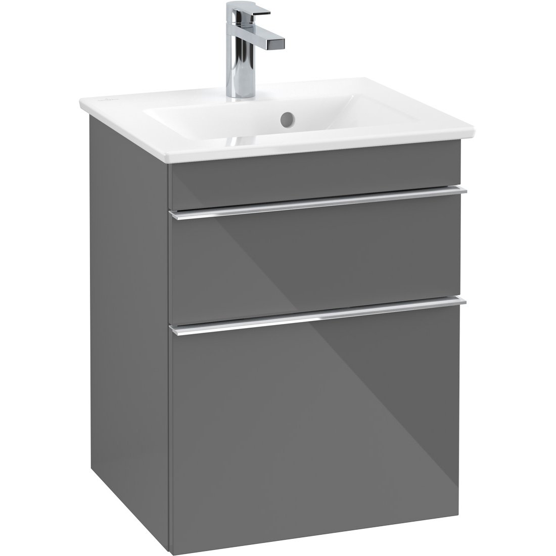 VILLEROY & BOCH VENTICELLO SERVANTSKAP GRÅ HØYGLANS M/2 SKUFFER, 466 X 590 X 400 MM