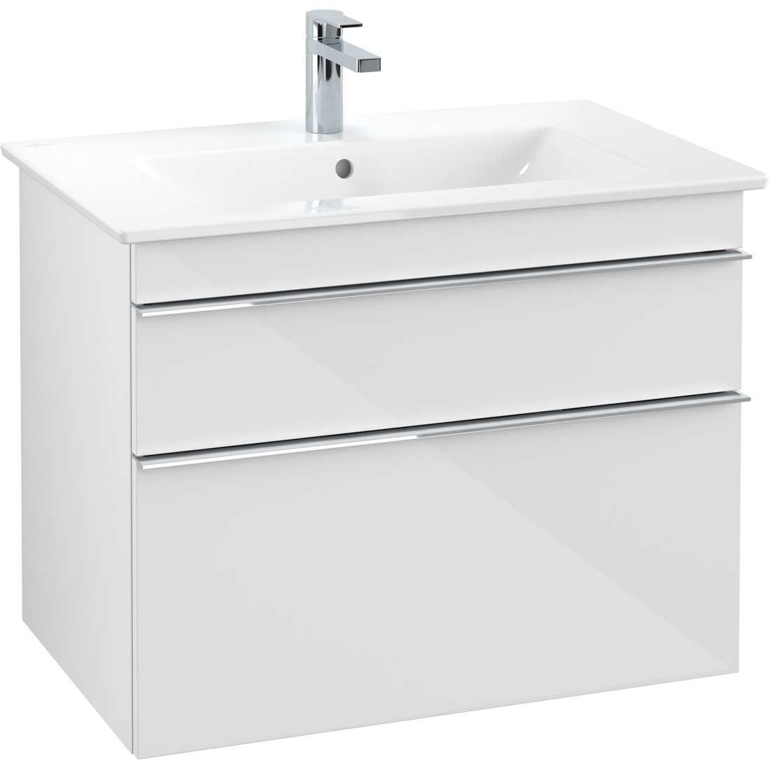 VILLEROY & BOCH VENTICELLO SERVANTSKAP HVIT HØYGLANS M/2 SKUFFER, 753 X 590 X 477 MM