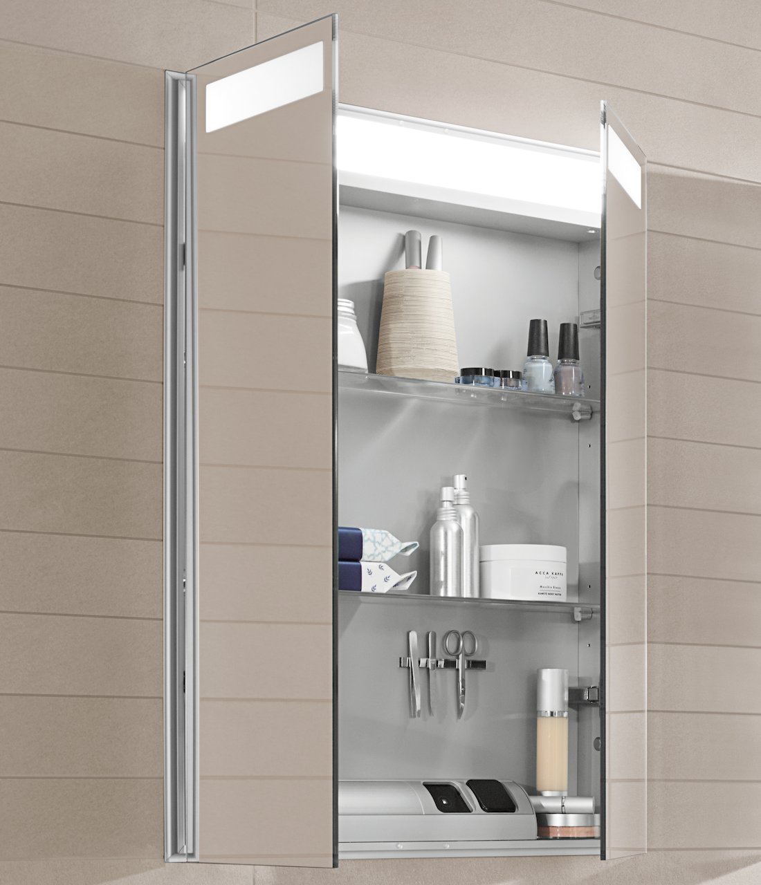 VILLEROY & BOCH MY VIEW IN SPEILSKAP TIL INNBYGGING MED LYS 80 X 74 CM