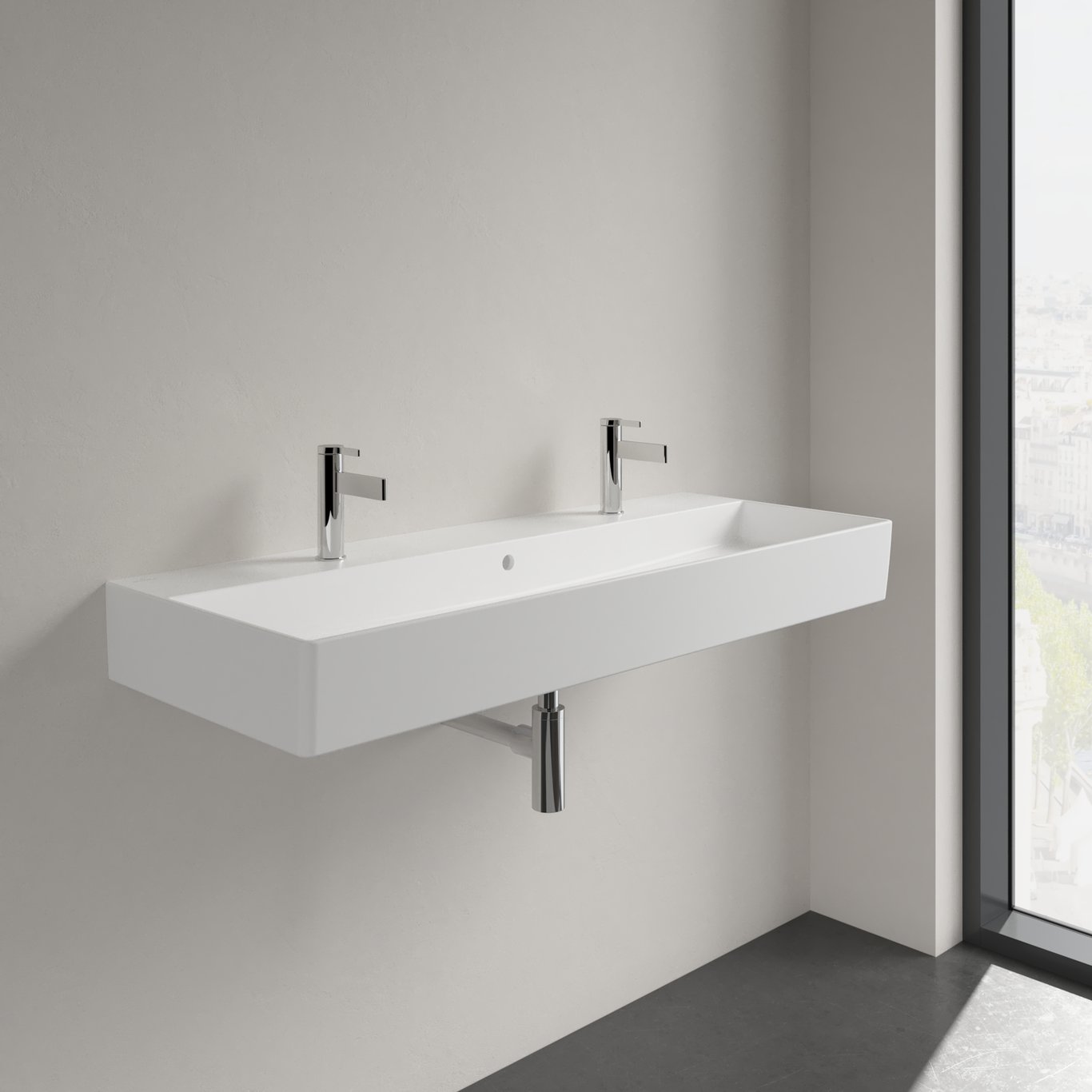 V&B MEMENTO 2.0 DOBBEL SERVANT C+ 120X47 STONE WHITE