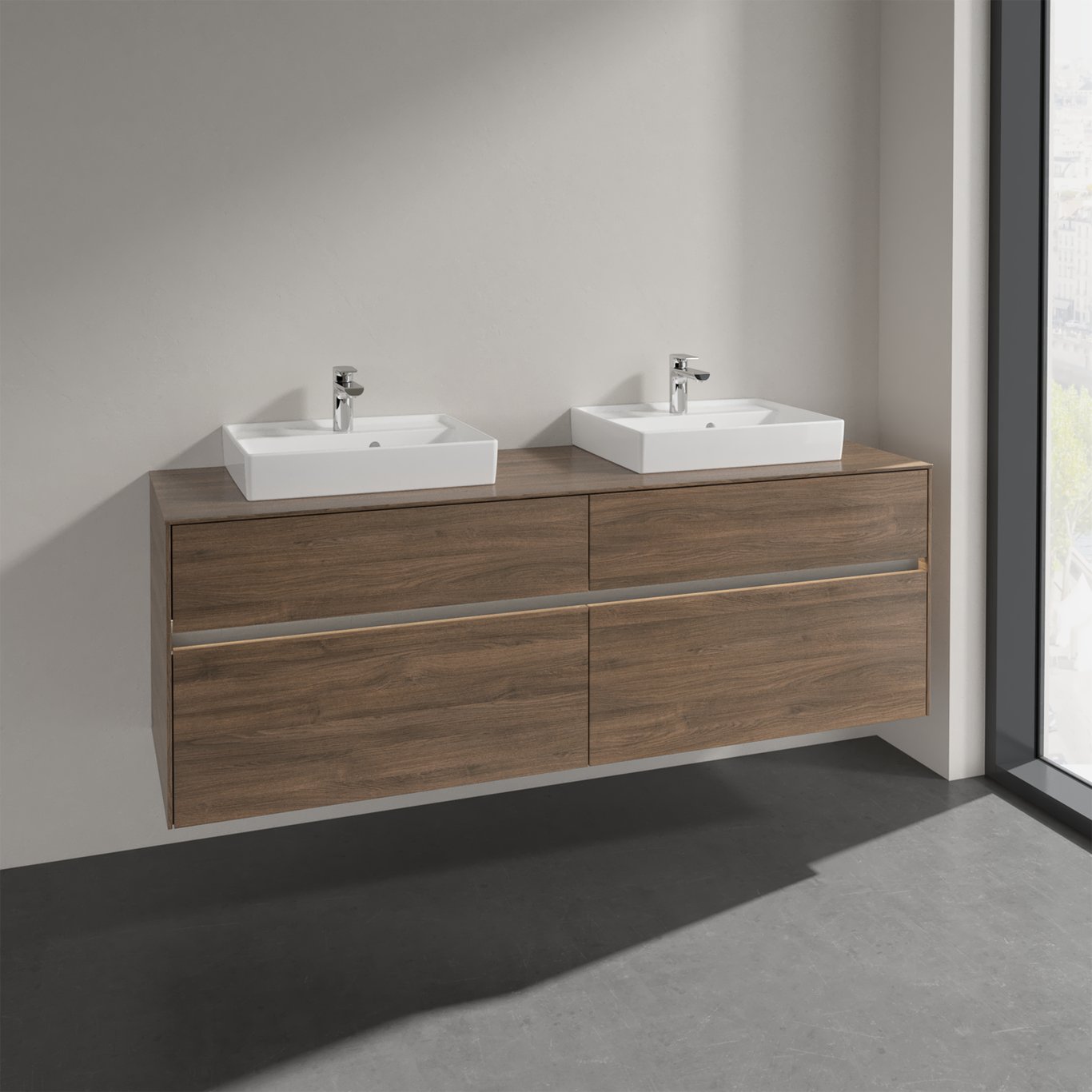 VILLEROY & BOCH COLLARO SERVANTSKAP 160 M/LYS FOR 2STK SERVANT 50 CM M/4 SKUFFER ARIZONA EIK VILLEROY & BOCH COLLARO SERVANTSKAP 160 M/LYS FOR 2STK SERVANT 50 CM M/4 SKUFFER ARIZONA EIK