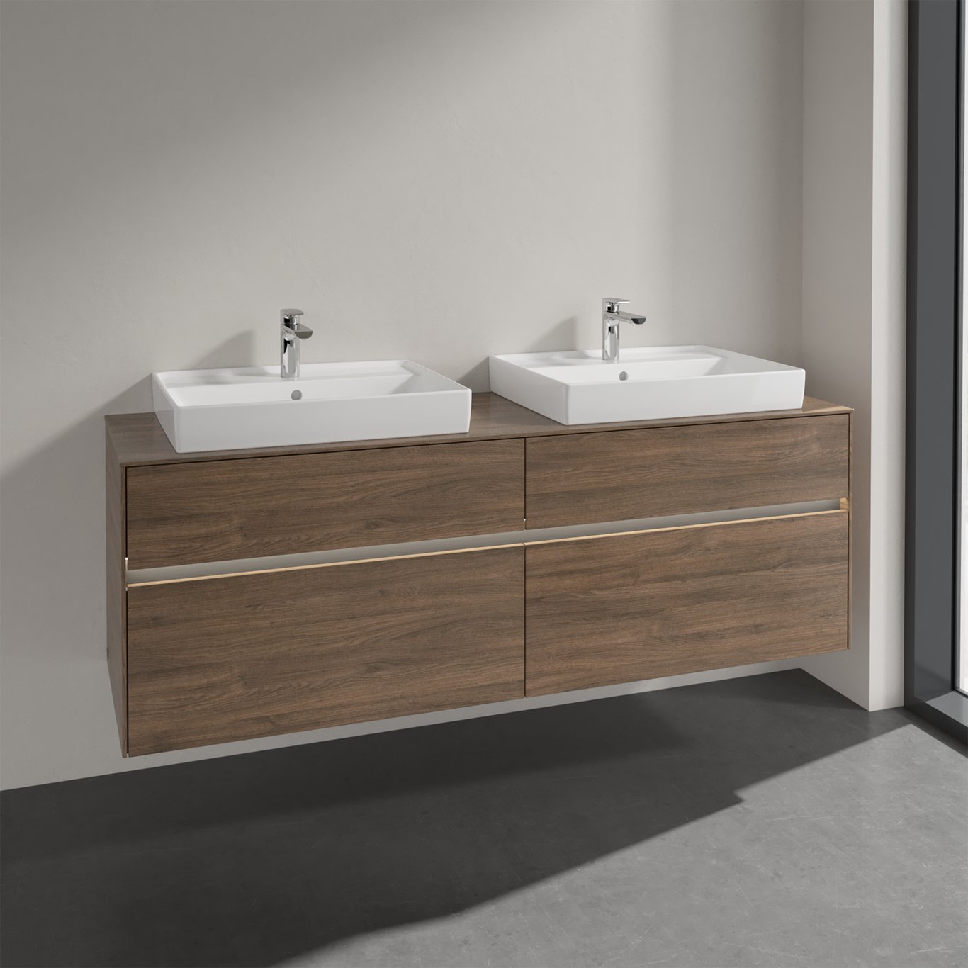 VILLEROY & BOCH COLLARO SERVANTSKAP 160 M/LYS FOR 2STK SERVANT 60 CM M/4 SKUFFER ARIZONA EIK VILLEROY & BOCH COLLARO SERVANTSKAP 160 M/LYS FOR 2STK SERVANT 60 CM M/4 SKUFFER ARIZONA EIK