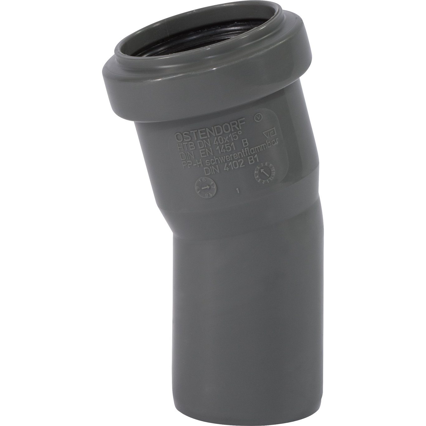 HT SAFE BEND PP GRÅ 40MM - 15° HT SAFE BEND PP GRÅ 40MM - 15°