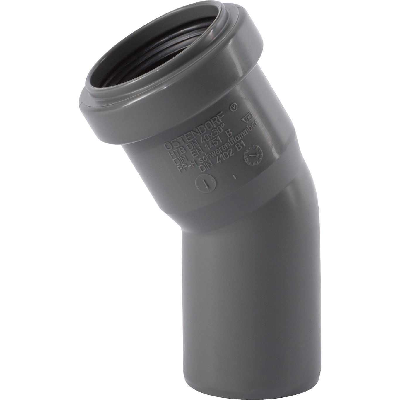 HT SAFE BEND PP GRÅ 40MM - 30° HT SAFE BEND PP GRÅ 40MM - 30°
