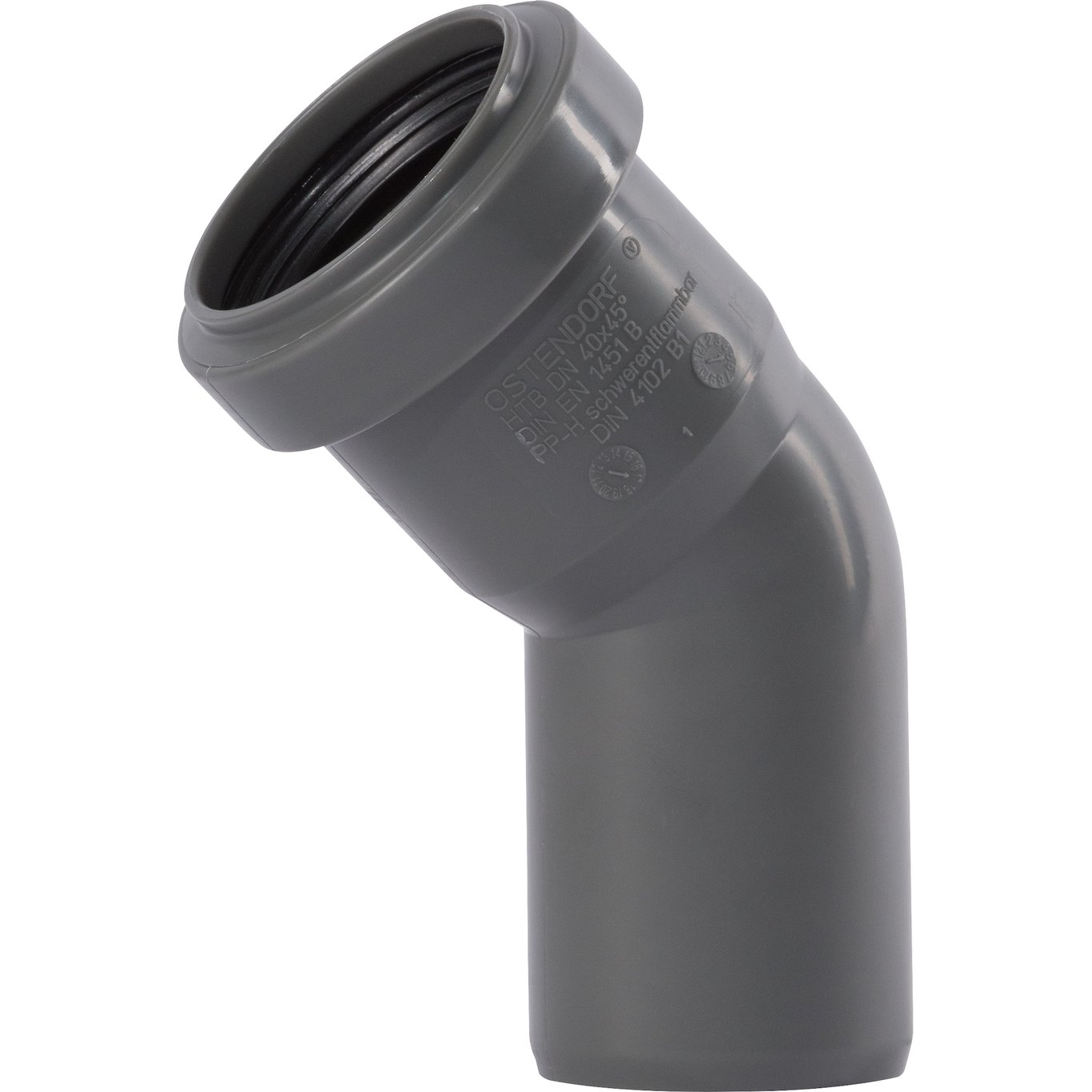 HT SAFE BEND PP GRÅ 40MM - 45° HT SAFE BEND PP GRÅ 40MM - 45°