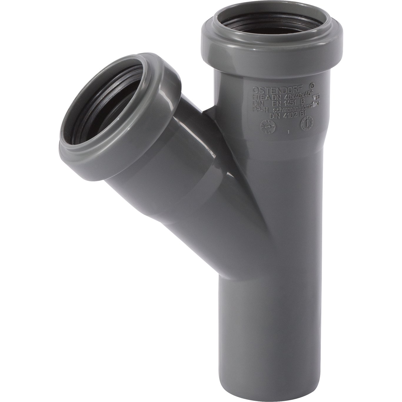 HT SAFE GRENRØR PP GRÅ 40/40 - 45° HT SAFE GRENRØR PP GRÅ 40/40 - 45°