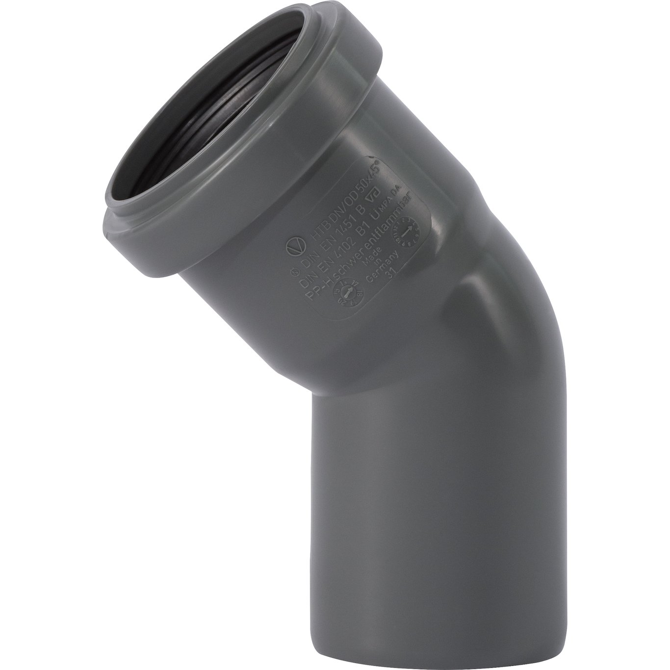 HT SAFE BEND PP GRÅ 50MM - 45° HT SAFE BEND PP GRÅ 50MM - 45°