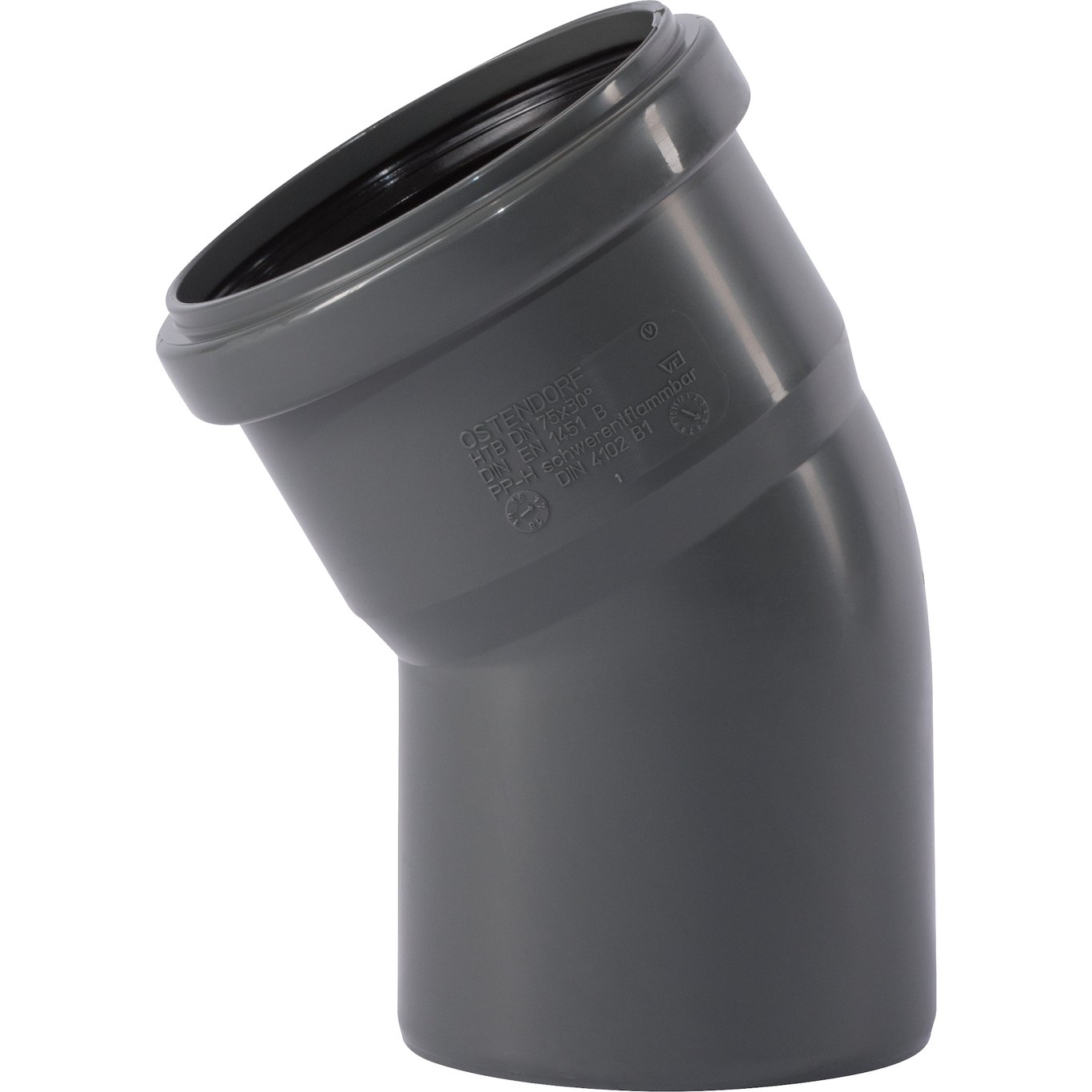 HT SAFE BEND PP GRÅ 75MM - 30° HT SAFE BEND PP GRÅ 75MM - 30°