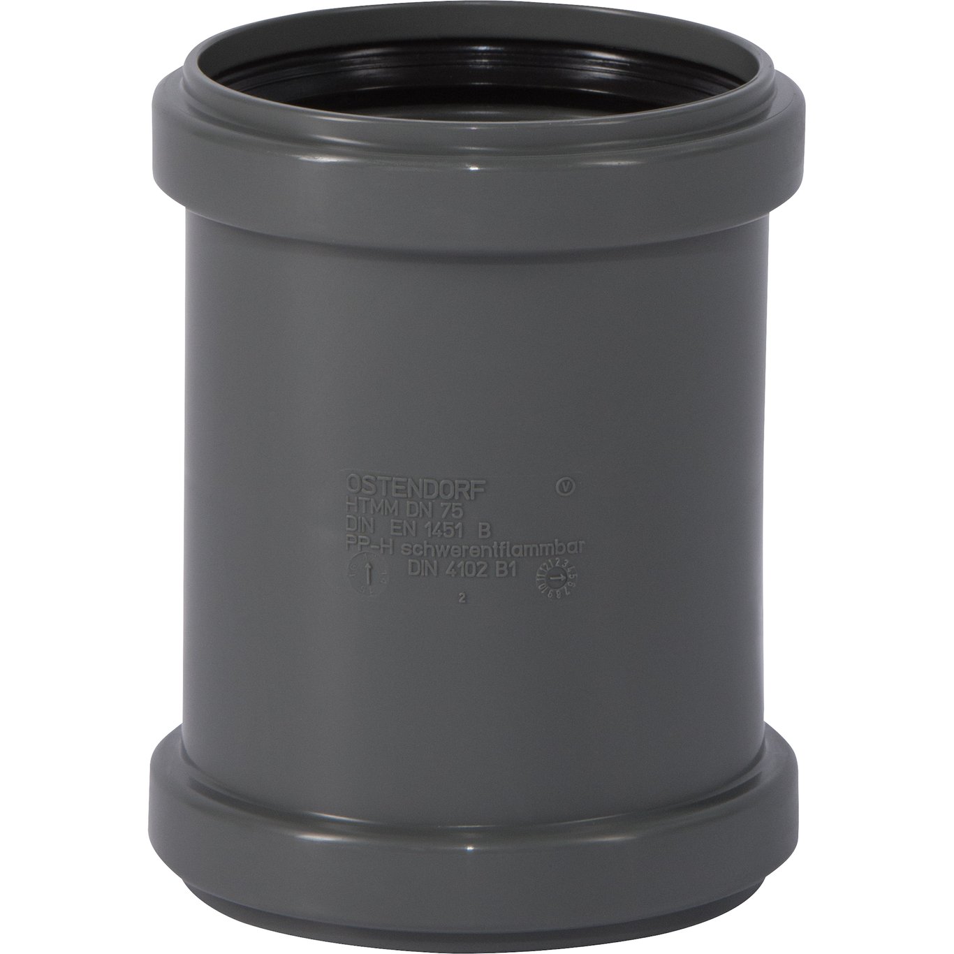 HT SAFE DOBBEL SKJØTEMUFFE PP GRÅ 75MM HT SAFE DOBBEL SKJØTEMUFFE PP GRÅ 75MM