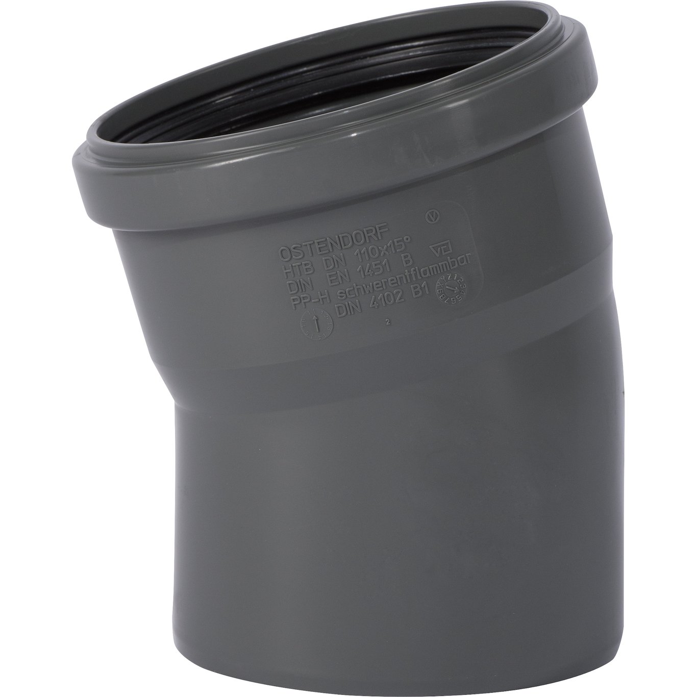 HT SAFE BEND PP GRÅ 110MM - 15° HT SAFE BEND PP GRÅ 110MM - 15°