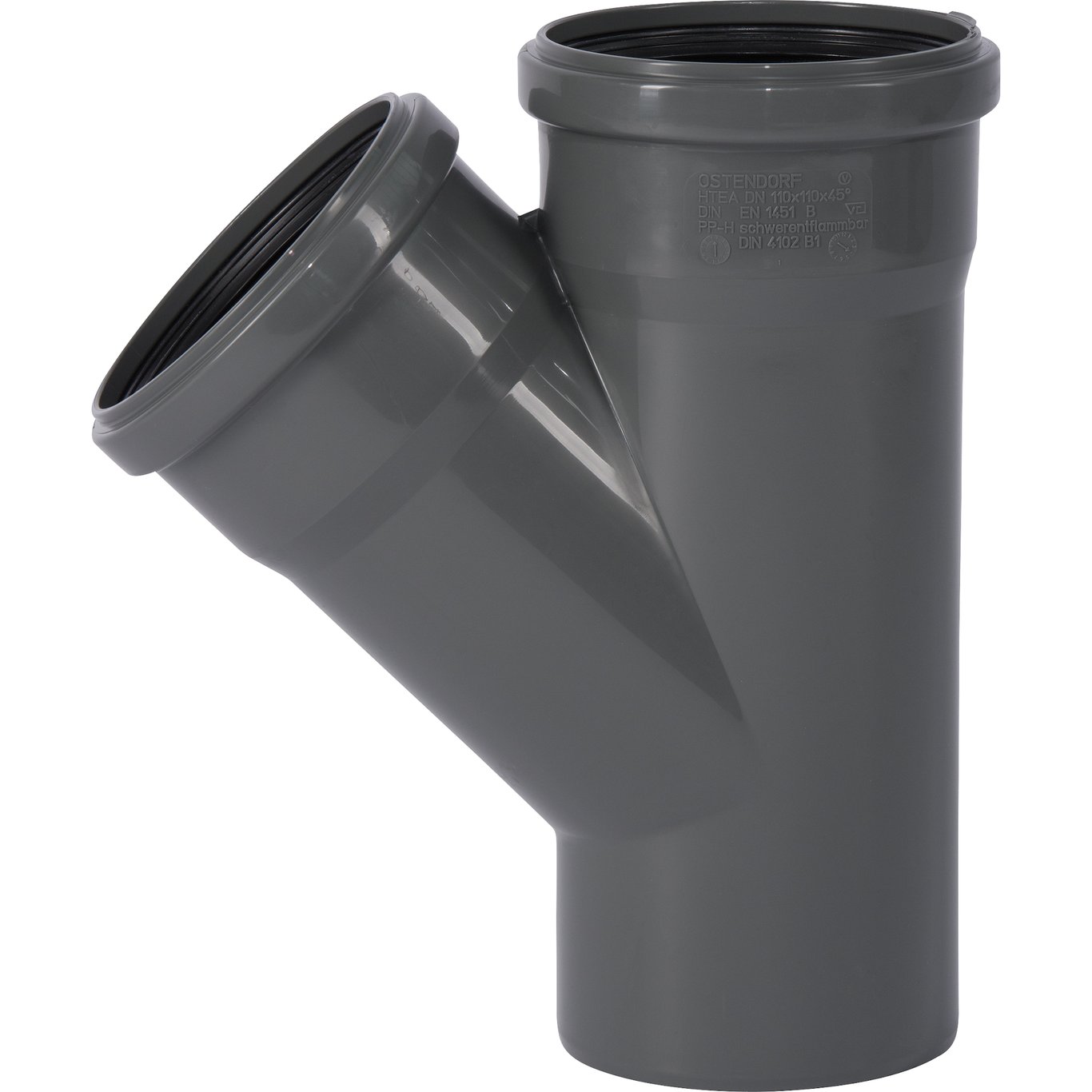 HT SAFE GRENRØR PP GRÅ 110/110MM - 45° HT SAFE GRENRØR PP GRÅ 110/110MM - 45°